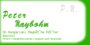 peter maybohm business card